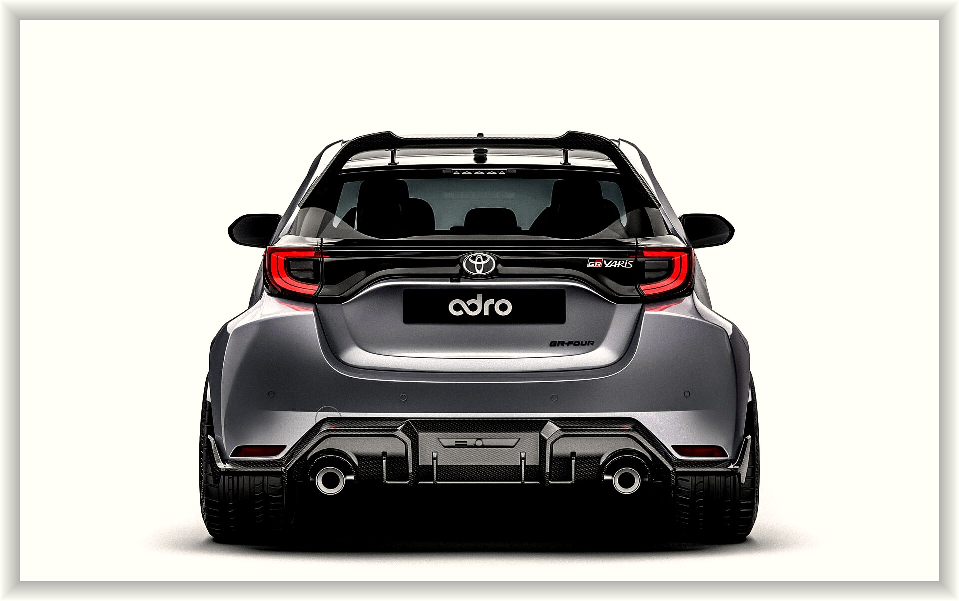 ADRO GR Yaris XP210 Carbon Rear Diffuser — Dual Fin Design