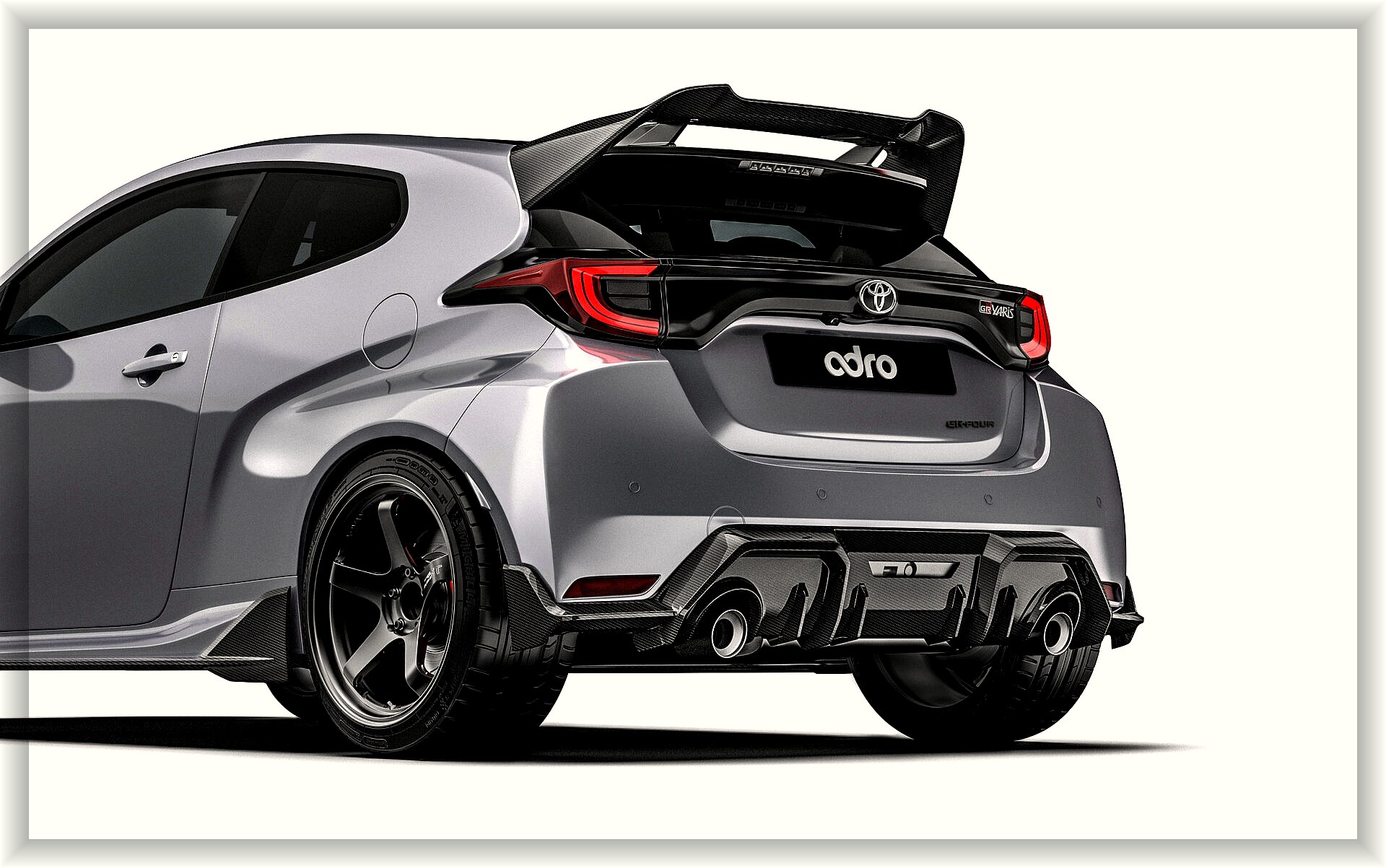 ADRO GR Yaris XP210 Pre-Preg Carbon Rear Spoiler — CFD Downforce